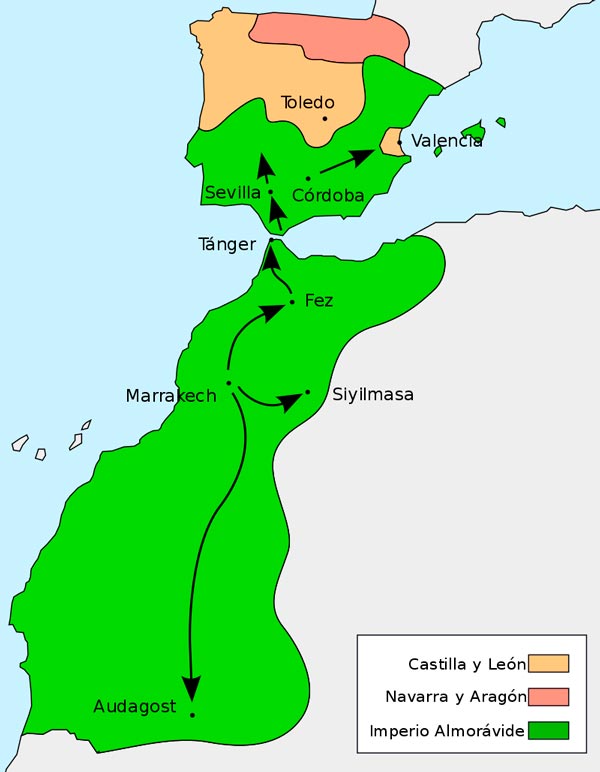 mapa imperio almoravide