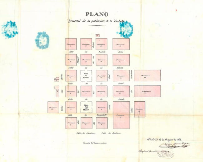 plano del Real Sitio de La Isabela en 1871