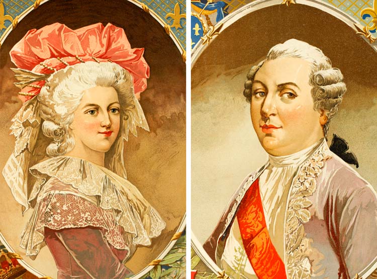 Los reyes de Francia, María Antonieta y Luis XVI
