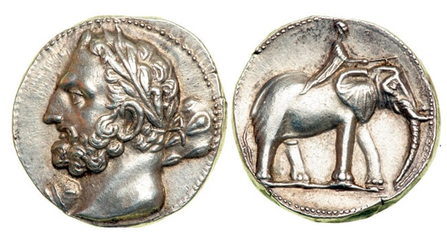 moneda shekel cartaginés Amílcar